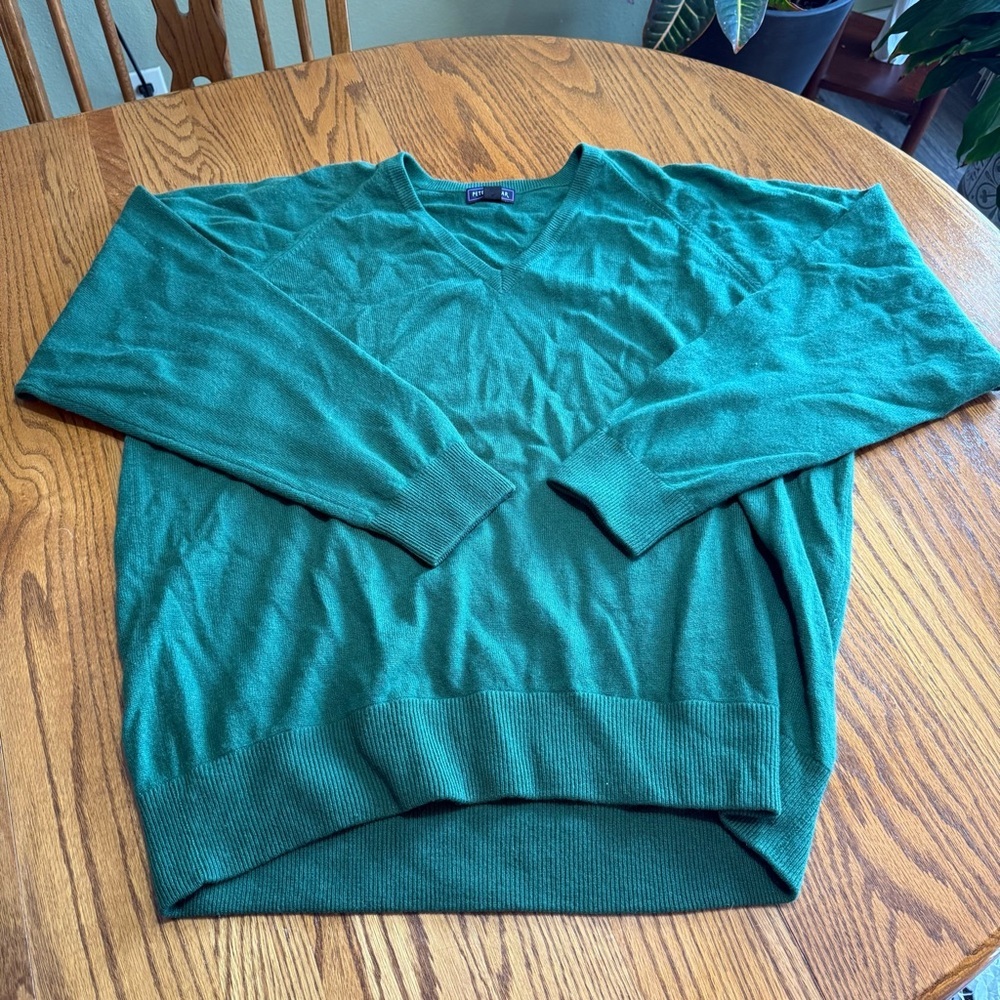 Peter Millar 100% Cashmere V-Neck Sweater Size XL